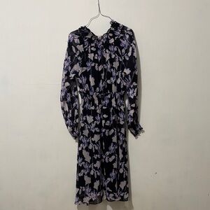 Floral Black and Purple Women's Dress